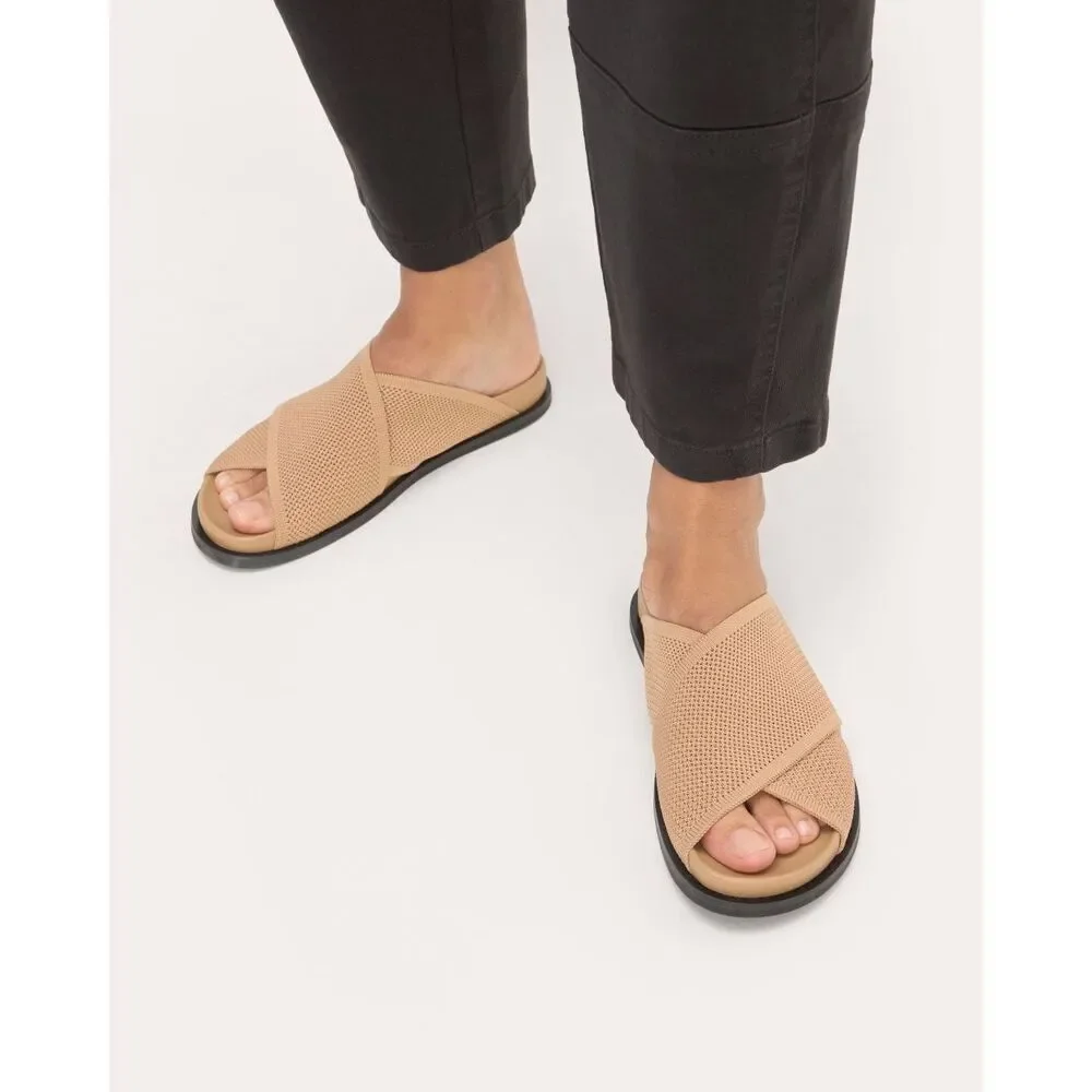 Everlane THE REKNIT FORM CROSSOVER SANDAL in Caramel Beige Neutral Size 9 NWB
